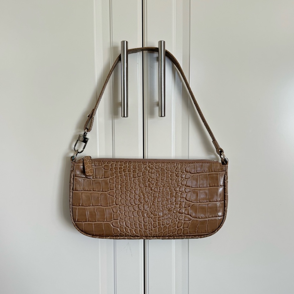 BY FAR Rachel crocodile- effect shoulder bag